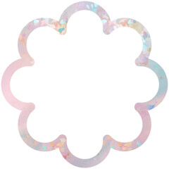 Graphic frame for collage art in the shape of a flower. Generative AI