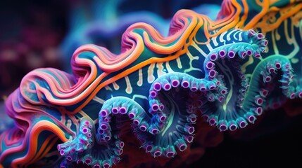 Beautiful Sea slug or nudibranch background. Underwater sea life close up. AI illustration. .