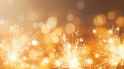 Glamorous Bokeh Burst: Festive Gold and Silver New Year's Display