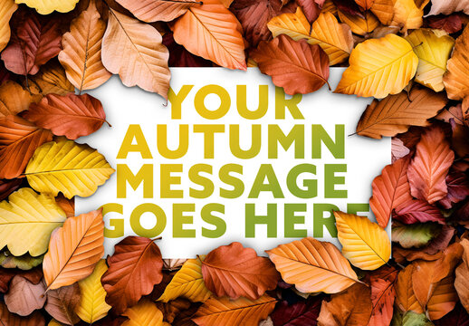Autumn Paper Banner Mockup