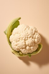 Fresh cauliflower on coloured background.