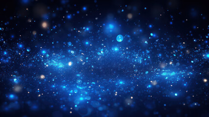 Fototapeta na wymiar Abstract Dark Blue Background with Glowing Particles