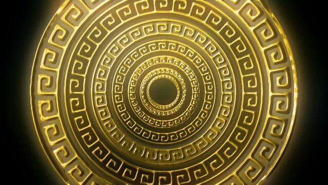  Gold counter rotating ornaments effect on motion background VJ Loop