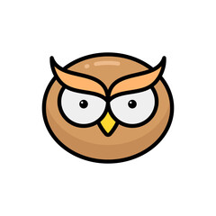 Simple Owl lineal color icon. The icon can be used for websites, print templates, presentation templates, illustrations, etc