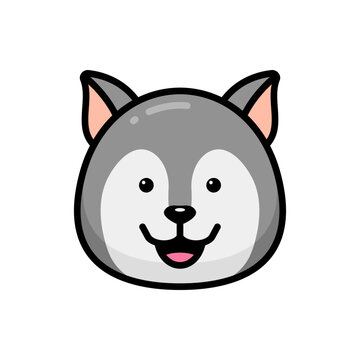 Simple Wolf lineal color icon. The icon can be used for websites, print templates, presentation templates, illustrations, etc