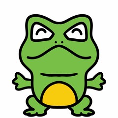 cute cartoon of an angry frog