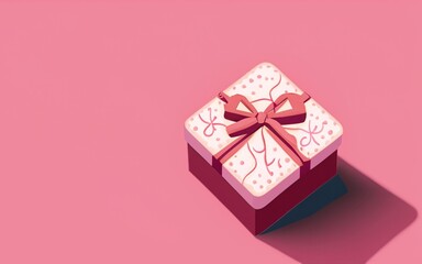 Fototapeta premium ピンクのプレゼントボックス