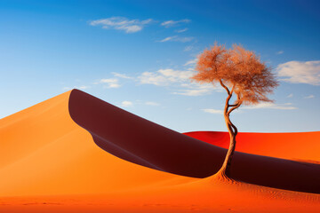 A Desert Mirage: Colorful Curves and a Solitary Tree
