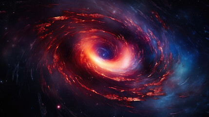 Black Hole's Embrace: Nebula and Stars Enveloped in Galactic Spiral © Andrii 
