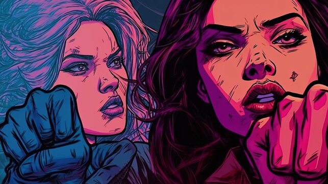 Gender equality and women's empowerment . Fantasy concept , Illustration painting.