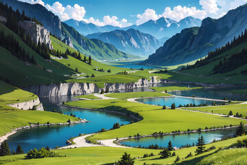 lake in the mountains