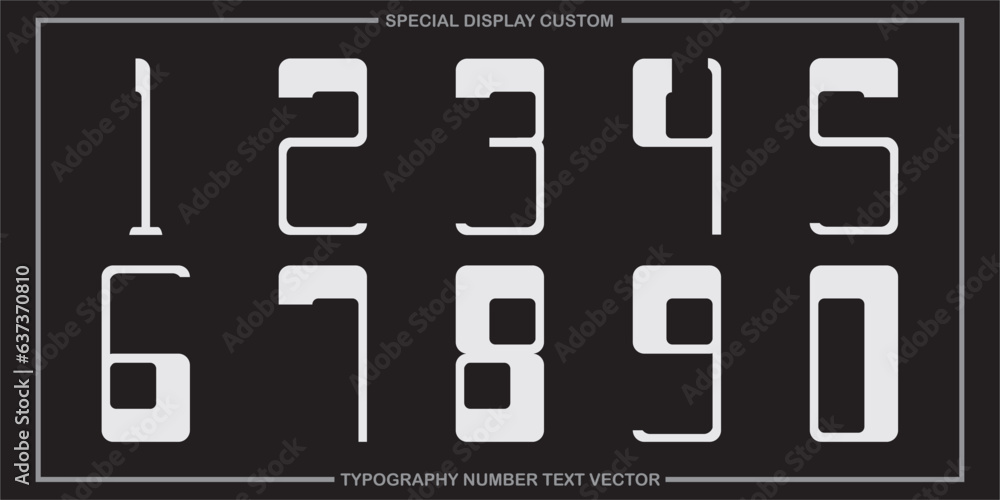 Poster assorted digital custom vector numbers. minimum. color gradation. dark. banner network. 3d effect. d