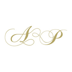monogram, letter a and letter p
