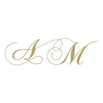 monogram, letter a and letter m