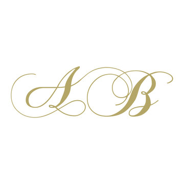 monogram, letter a and letter B