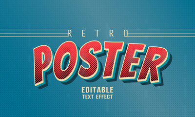 Retro Poster Font Template Editable Vector Text Effect