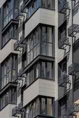 Obraz premium Facade of a modern residential building, building texture