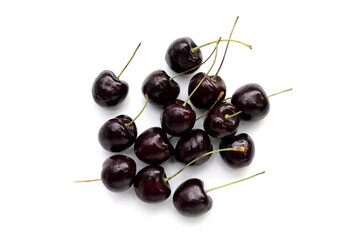 Fresh cherry on white background.