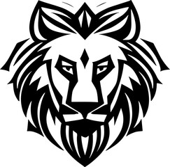 Simple cool lion head logo