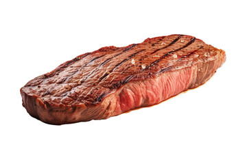 Smoked steak  isolated on transparent background