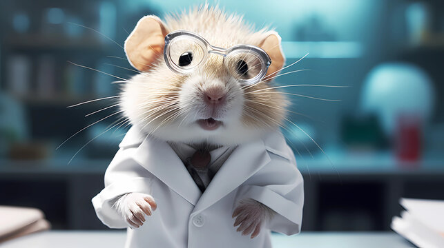 The hamster in a scientist's lab coat