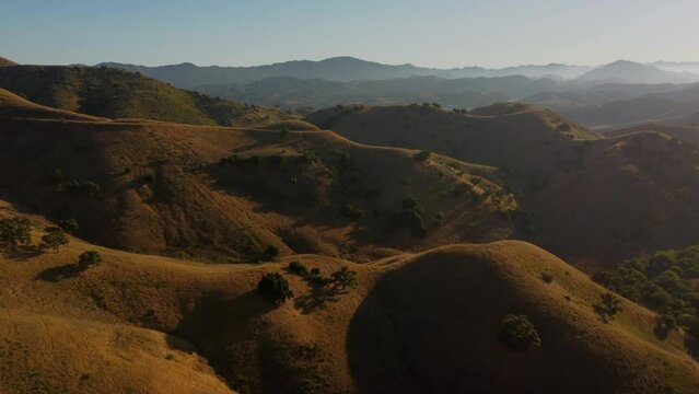 Aerial View of Santa Monica Mountains near Calabasas, Los Angeles County