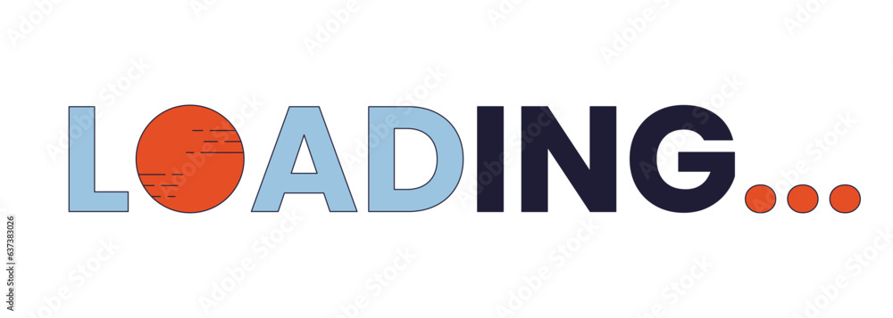 Poster planet loading text. astronomical body. web loader ui flat design. progress bar. graphical user inte