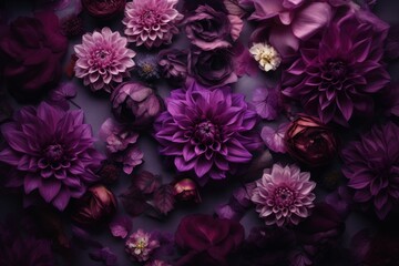 A vibrant arrangement of purple flowers on a table