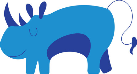 rhino. wild creatures of the world. fauna of the world. Vector illustration isolated on white
