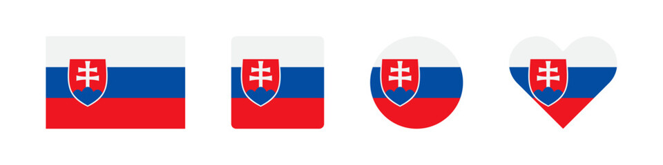 Slovakia icon. Slovak flag signs. National badge symbol. Europe country symbols. Culture sticker icons. Vector isolated sign.