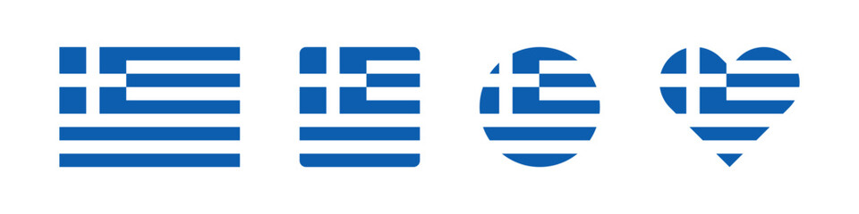 Greece icon. Greek flag signs. National badge symbol. Europe country symbols. Culture sticker icons. Vector isolated sign. © Connect