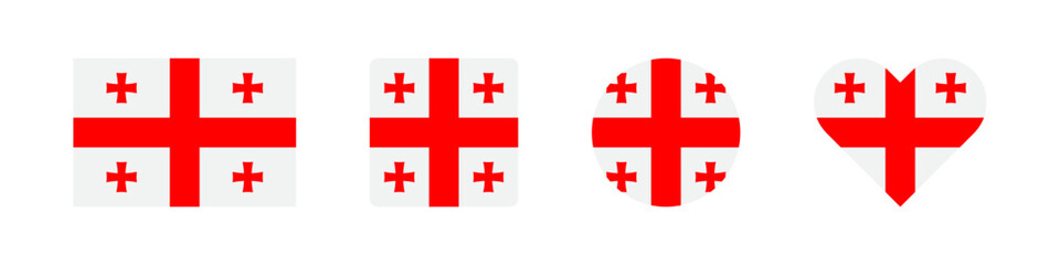 Georgia icon. Georgian flag signs. National badge symbol. Europe country symbols. Culture sticker icons. Vector isolated sign.