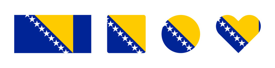 Bosnia icon. Herzegovina flag signs. National badge symbol. Europe country symbols. Culture sticker icons. Vector isolated sign. © Connect