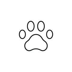 Paw icon vector illustration. Footprint on isolated background. Foot sign concept.
