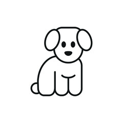 Linear dog vector illustration. Puppy on isolated background. Pet sign concept.