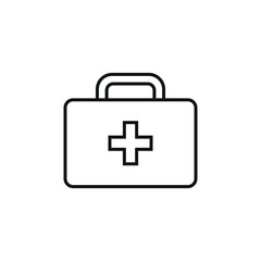First aid kit vector illustration. Medical bag on isolated background. Doctor sign concept.