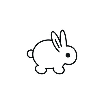 Bunny icon vector illustration. Simple rabbit on isolated background. Easter bunny sign concept.