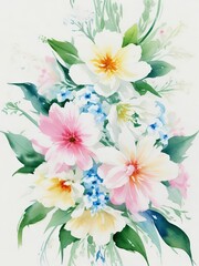 Fototapeta na wymiar Absolute Reality watercolor flower painting