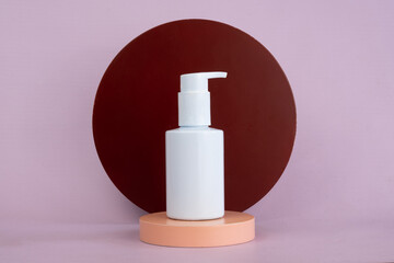 beauty care product mockup display on podium