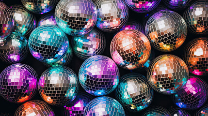 Party disc balls background, bright gradient wallpaper  - 637386840