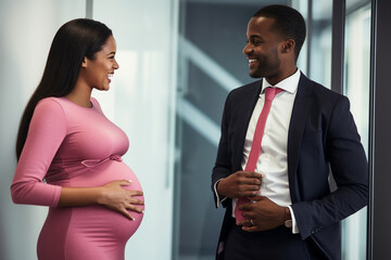 a pregnant african american woman and a doctor