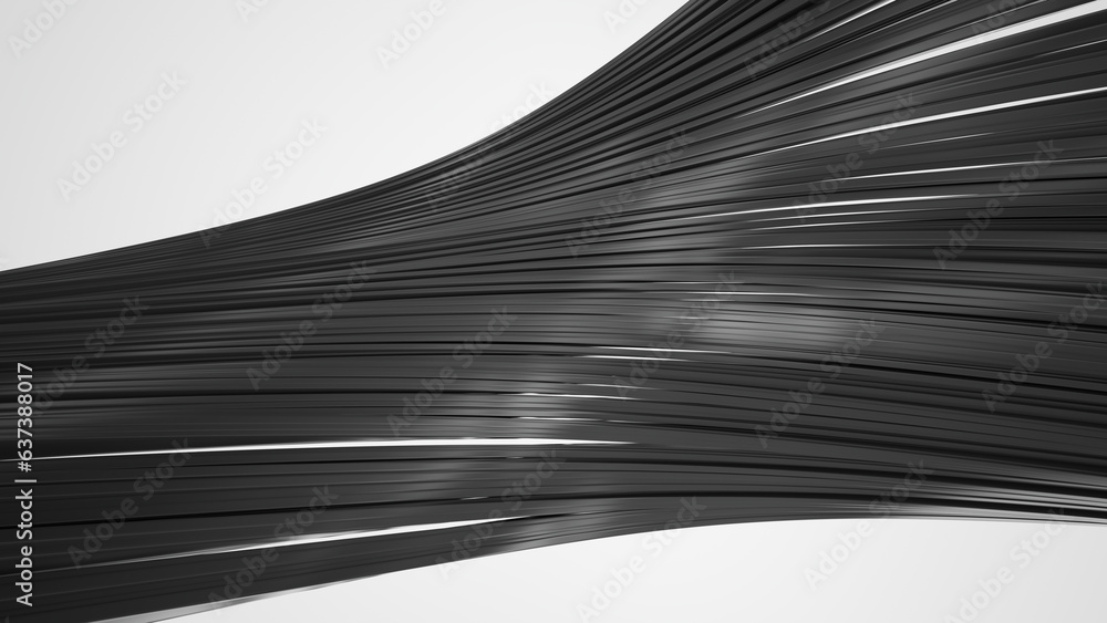 Poster abstract black background. black lines. 3d rendering