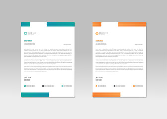 professional corporate company business letterhead template design with color variation bundle design Simple Shapes