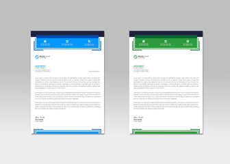 Clean and professional corporate company business letterhead template, Modern style letterhead bundle