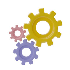 Cogwheel Gear icon isolated on transparent background. 3D render