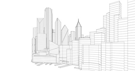 Fototapeta premium sketch of the city