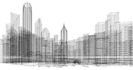 Fototapeta premium sketch of the city