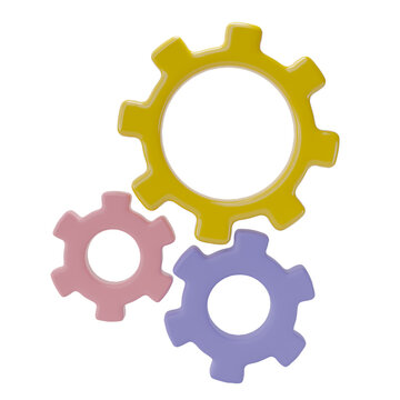 Cogwheel Gear icon isolated on transparent background. 3D render