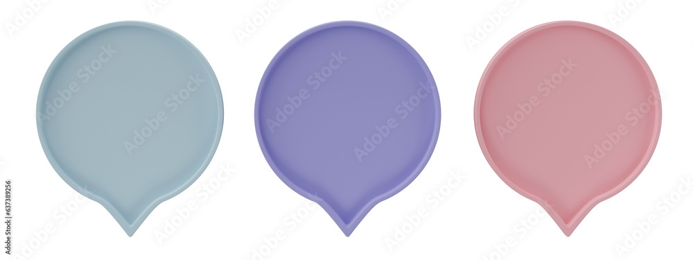 Poster speech bubble talk isolated on transparent background, png file format. 3d render.