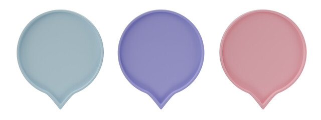 Speech bubble talk isolated on transparent background, png file format. 3D render.